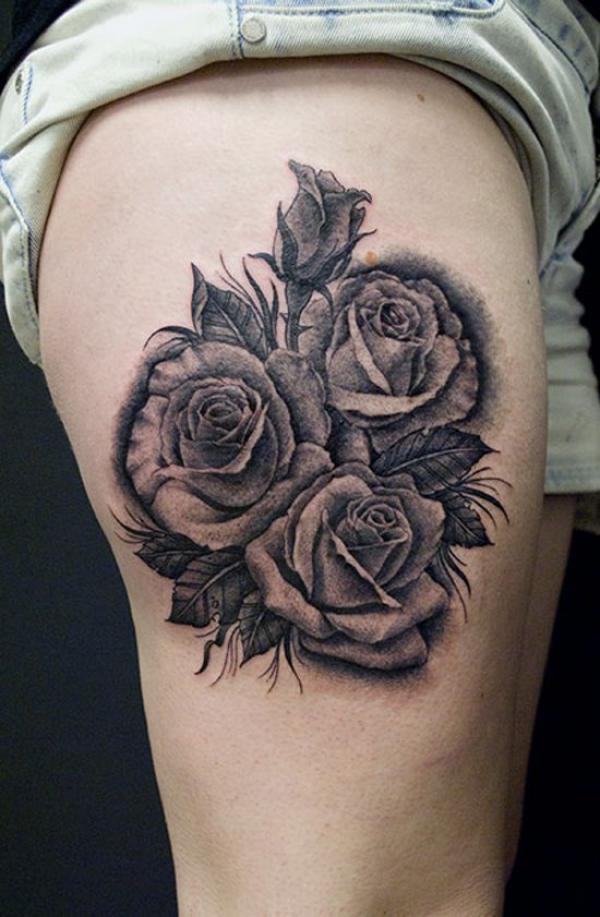 Rose Tattoo – black and grey