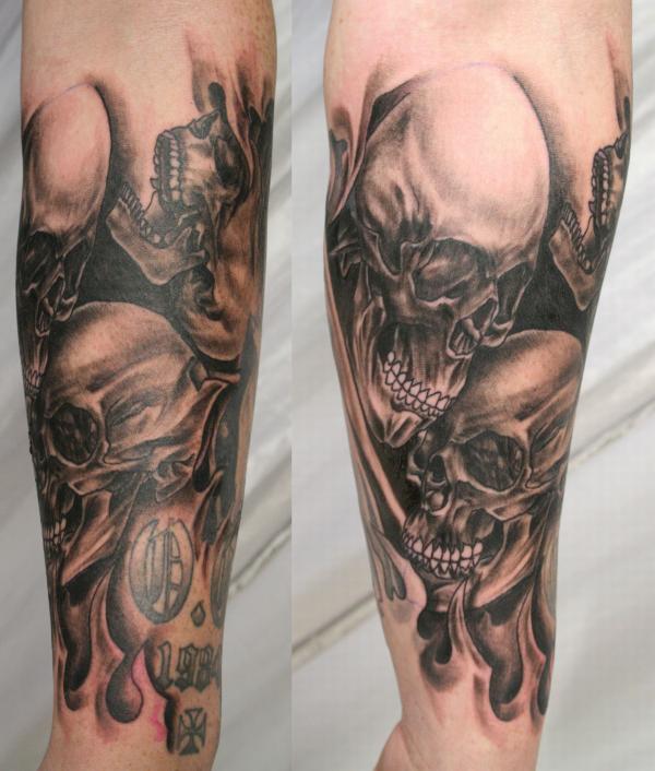 armsleeve sọ đầu lâu tattoo - 100 ảnh vui nhộn Skull Tattoo Designs <3 <3