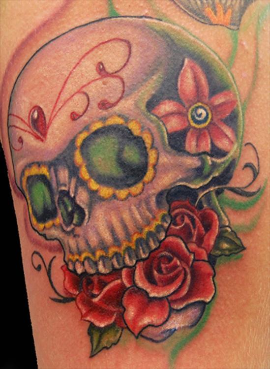 Skull And Roses Tattoo
