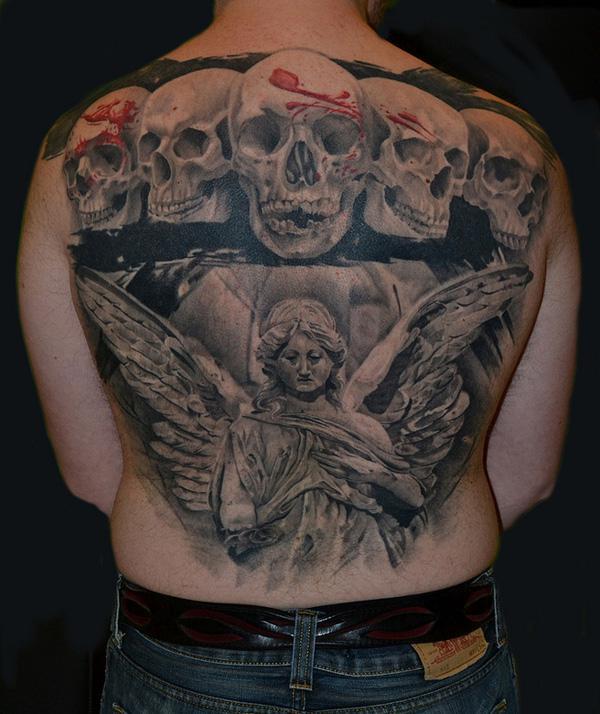 Angel và hộp sọ hình xăm - 100 ảnh vui nhộn Skull Tattoo Designs <3 <3