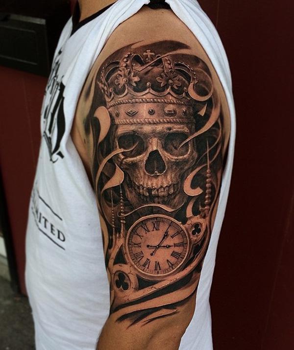  83-3D Skull with witch Tattoo 