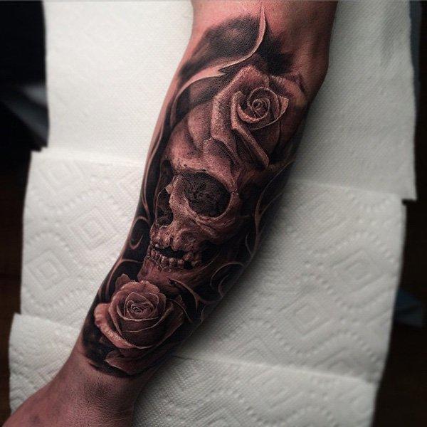 Đẹp hộp sọ với hoa hồng hình xăm - 100 ảnh vui nhộn Skull Tattoo Designs <3 <3