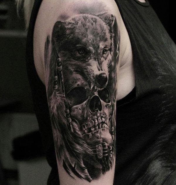  99 Skull and Tattoo Wolf 