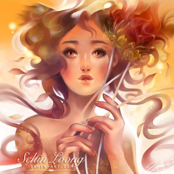 Blooming tea - Fantasy Digital Portraits by Schin Loong  <3 <3