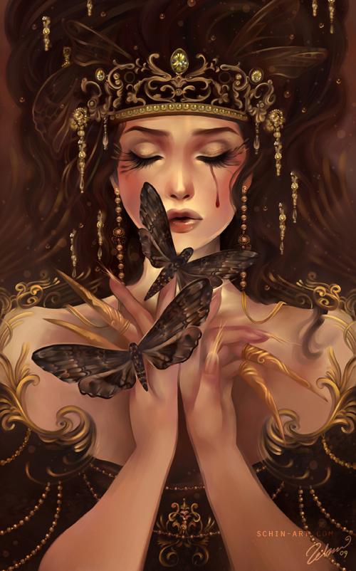 The moth eater  - Fantasy Digital Portraits by Schin Loong  <3 <3