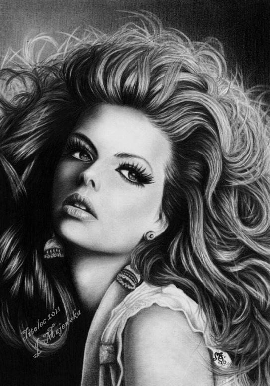 Wind in my hair  - Portrait Drawings by Justine  <3 <3