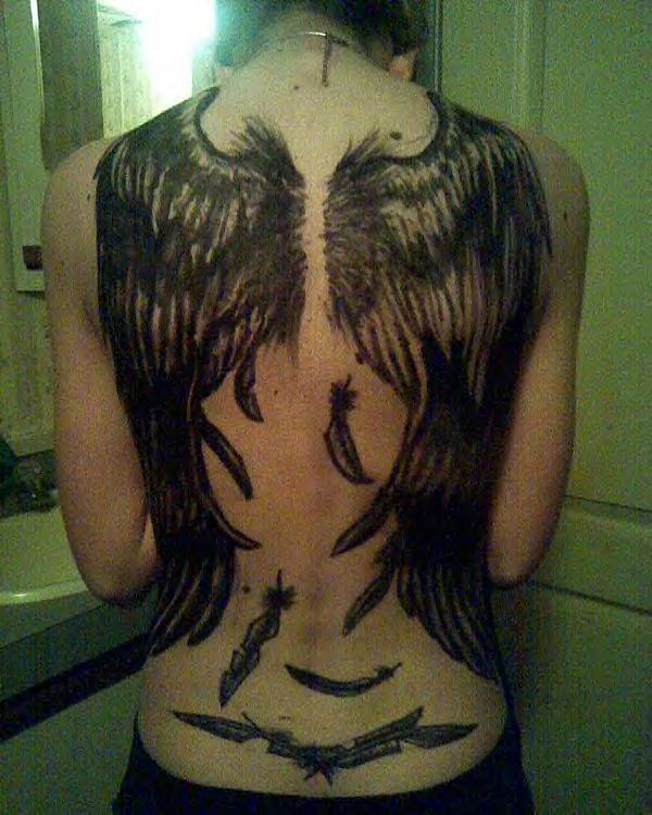 đôi cánh thiên thần sa ngã - 60 Thánh Thiên thần Tattoo Designs <3 <3