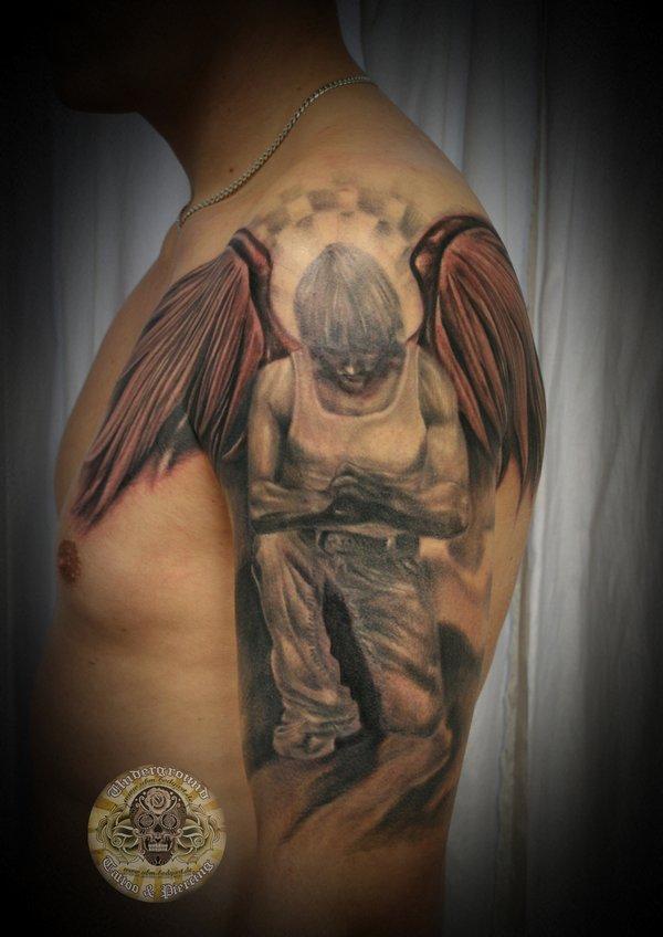 Fallen xăm thiên thần cuối cùng - 60 Thánh Thiên thần Tattoo Designs <3 <3