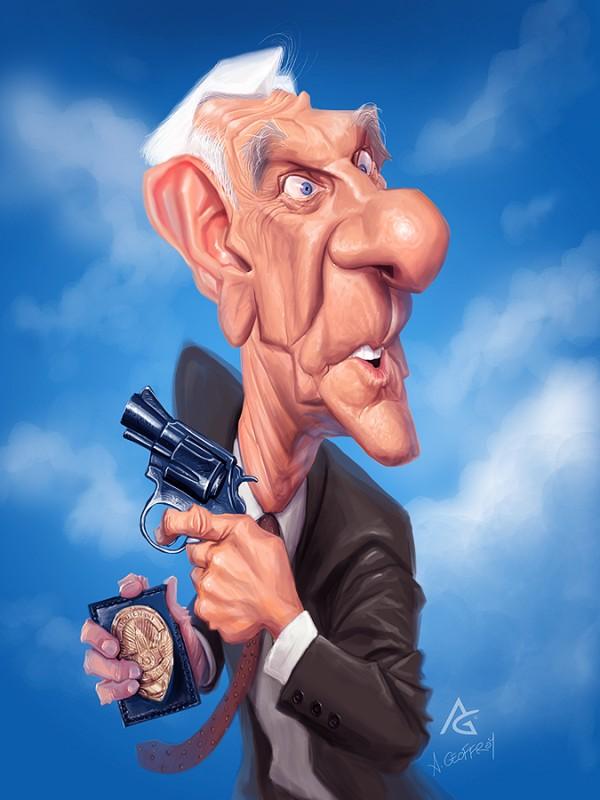leslie nielsen - Caricature Illustrations by Anthony Geoffroy | Art and Design 