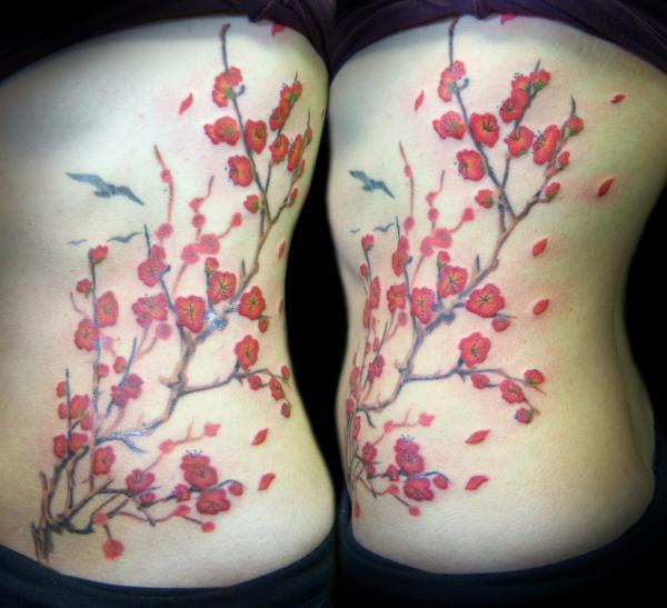 Cherry Blossom Branch - 30 ảnh vui nhộn Cherry Tattoos Designs <3 <3