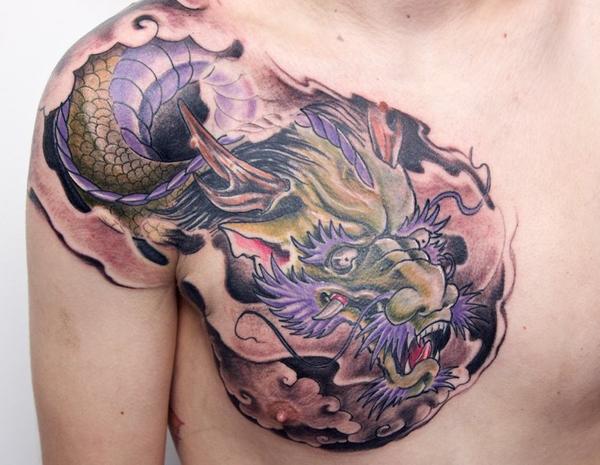 Rồng trên ngực - 30 ảnh vui nhộn Dragon Tattoo Designs <3 <3