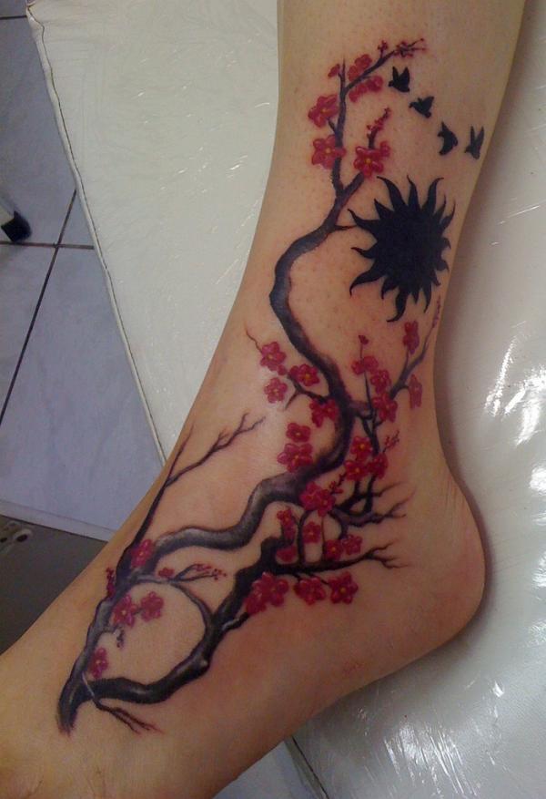 anh đào trên chân - 30 ảnh vui nhộn Cherry Tattoos Designs <3 <3