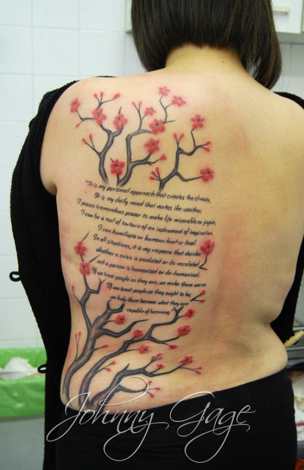 cây hoa anh đào và chữ xăm - 30 ảnh vui nhộn Cherry Tattoos Designs <3 <3