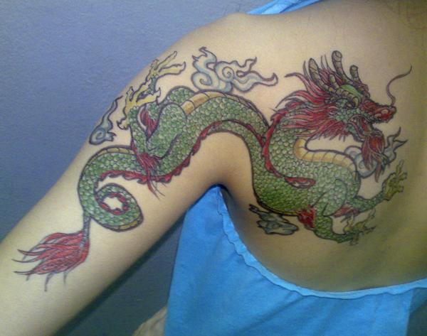 Fake Celestial Dragon Tattoo - 30 ảnh vui nhộn Dragon Tattoo Designs <3 <3