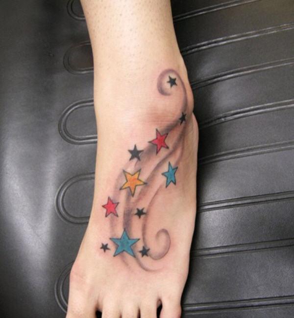 sao hình xăm trên chân với xoáy - 25 ảnh vui nhộn sao Tattoo Designs <3 <3