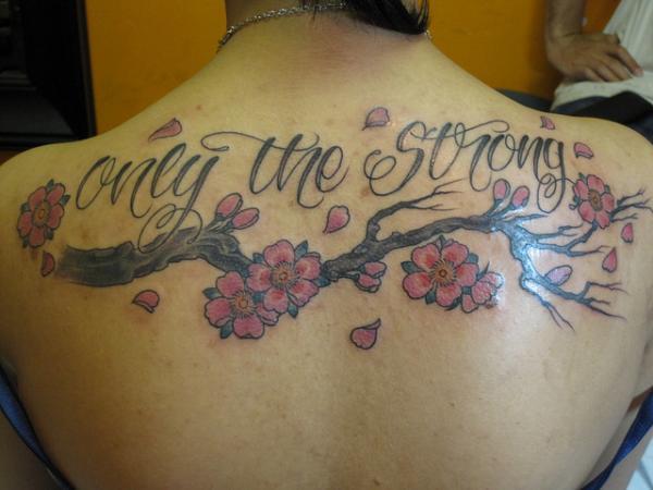 Only The Strong - Cherry Blossom Branch - 30 ảnh vui nhộn Cherry Tattoos Designs <3 <3