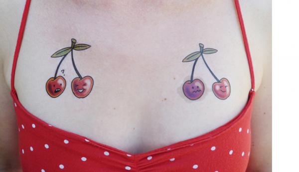 Hình xăm tạm thời - 30 ảnh vui nhộn Cherry Tattoos Designs <3 <3