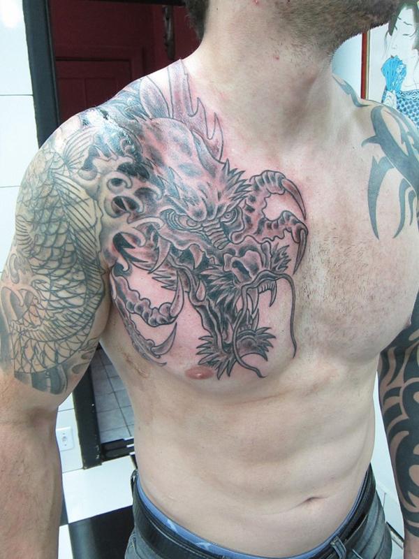 Rồng Chestpiece - 30 ảnh vui nhộn Dragon Tattoo Designs <3 <3