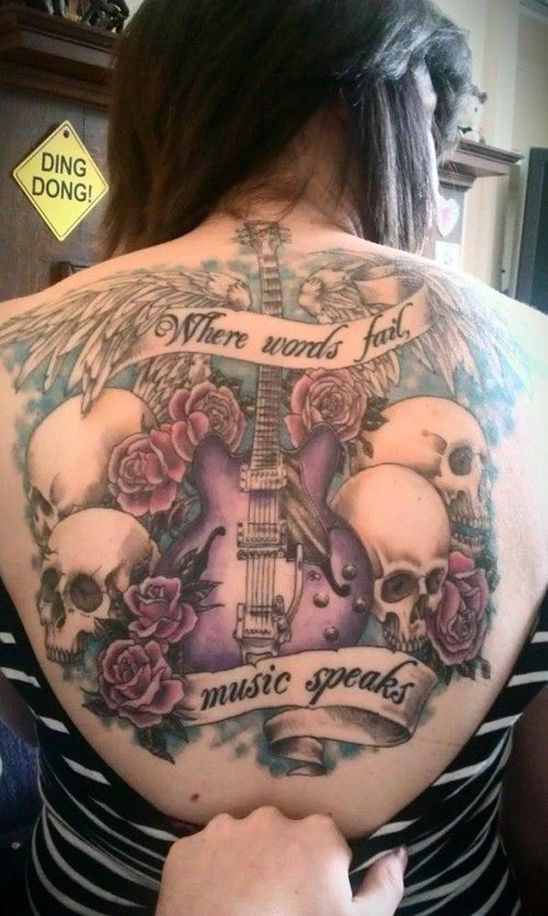 Guitar xăm - 60 ảnh vui nhộn Tattoo Designs Âm nhạc <3 <3