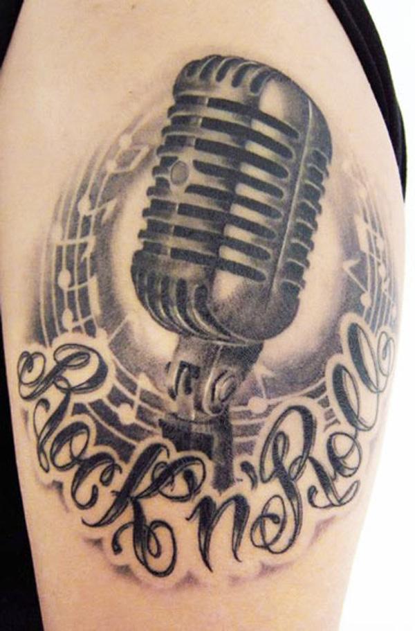 Âm nhạc microphone xăm - 60 ảnh vui nhộn Tattoo Designs nhạc <3 <3