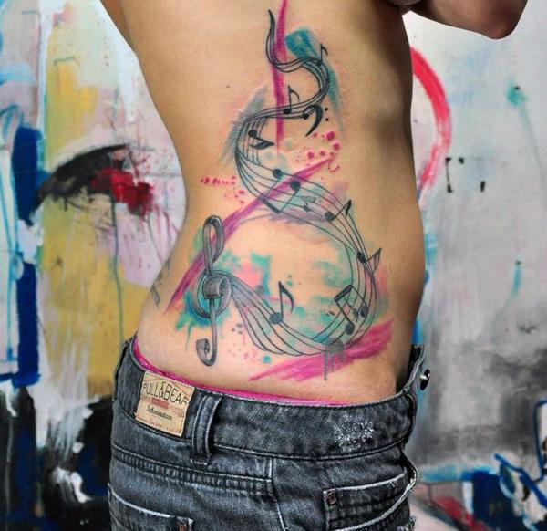 Music note hình xăm - 60 ảnh vui nhộn Tattoo Designs nhạc <3 <3