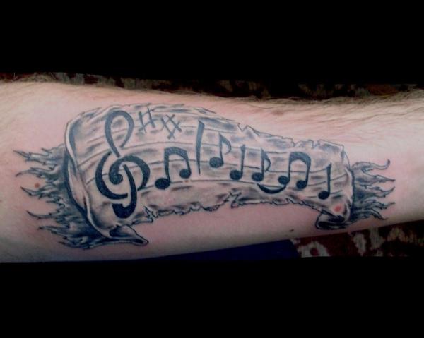 music note hình xăm - 60 ảnh vui nhộn Tattoo Designs Âm nhạc <3 <3