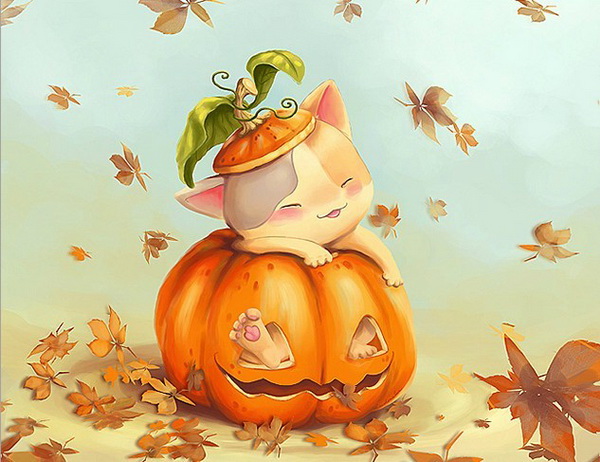 pumpkin kitteh - Children Comic Illustrations by Anne Patzke  <3 <3