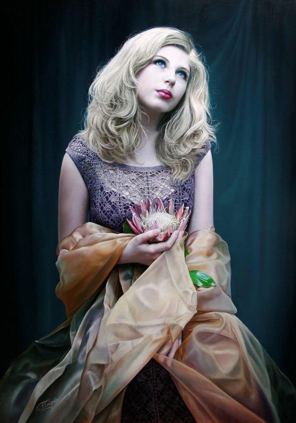 realistic painting 02 Belgian artist Christiane Vleugels likes to unveil the beauty of life in her works. Here are featured the gorgeous paintings of her youngest daughter Marilyn.