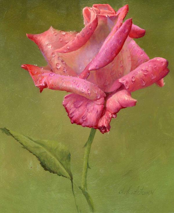 realistic painting 15 Fascinated by classical realism, Russian artist Alexei Antonov created beautiful rose paintings with so details. The realistic dew drops, ants in his works are evident that he knows the ways how to blow the minds of viewers.