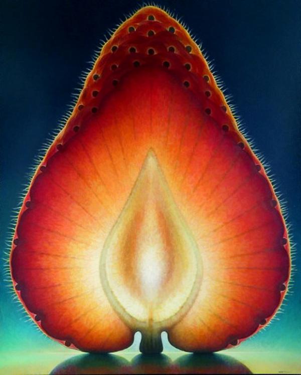 realistic painting 23 Ohio artist, Dennis Wojtkiewicz created high quality photorealistic oil paintings of fruit and flowers by exploring the sensitive nature of the subjects.