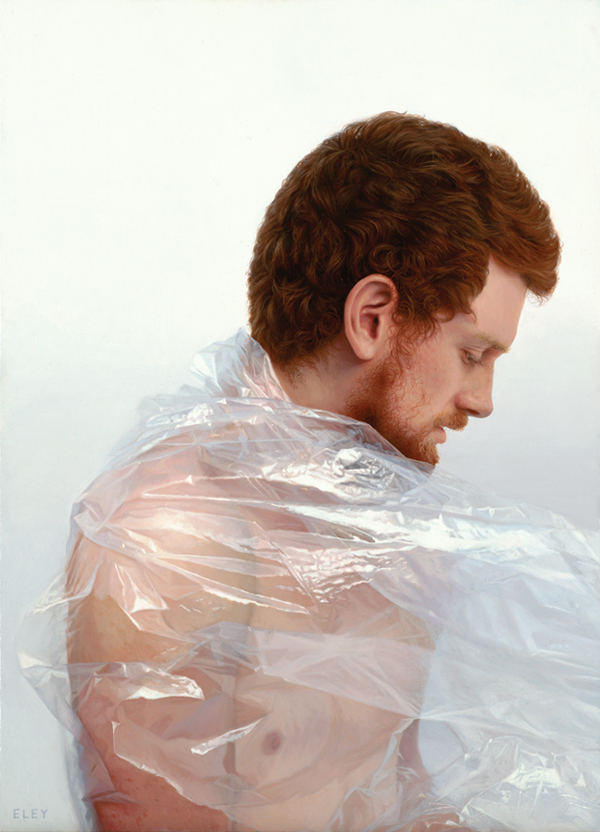 realistic painting 27 British born artist Robin Eley, who currently resides in Australia, created realistic figurative paintings which speak softly on the subjects. He likes to paint his figures covered with a piece of transparent plastic. The skin tones, hairs, light as well as moods of the figures are perfectly captured in his works.
