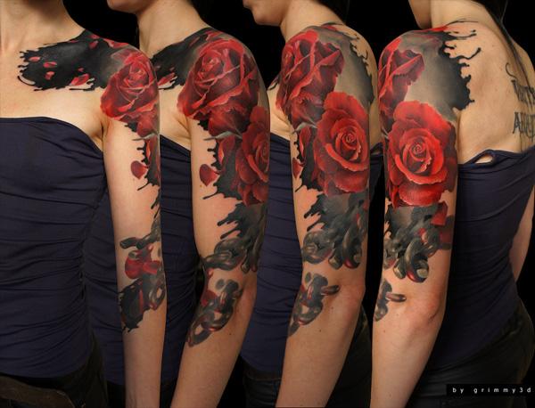 Hoa hồng - 50+ mát Sleeve Tattoo Designs <3 <3