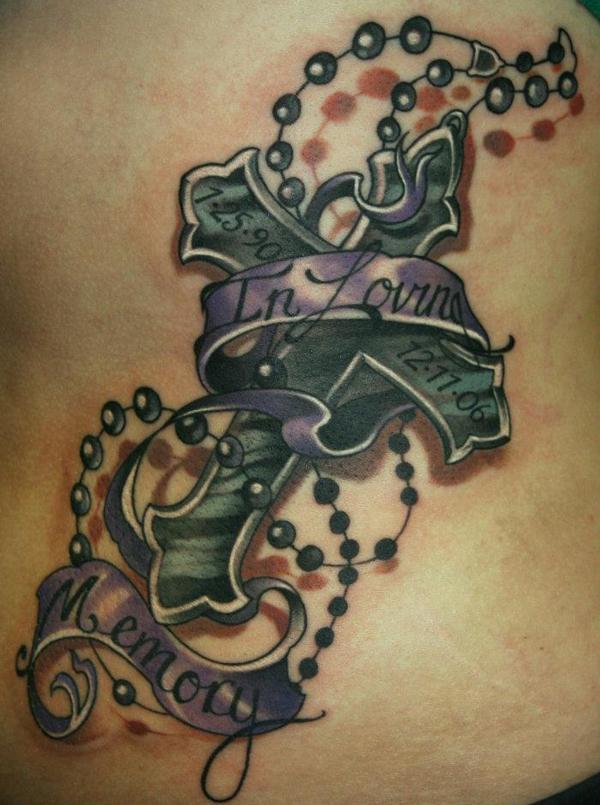 Memorial Cross - 50 Creative Chữ thập Tattoo Designs <3 <3