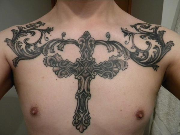 Ngực Chữ thập Tattoo - 50 Creative Chữ thập Tattoo Designs <3 <3