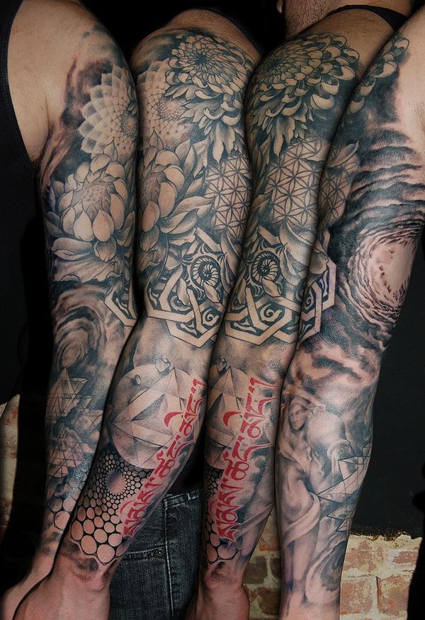 Sacred hình học sleeve - 50 + mát Sleeve Tattoo Designs <3 <3