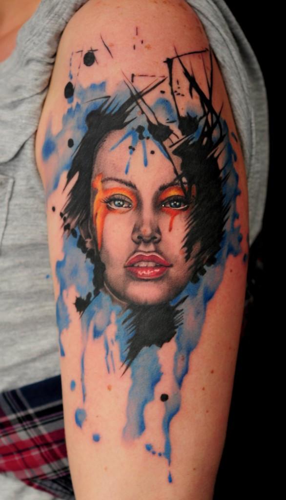 màu nước phụ nữ - 45 ảnh vui nhộn Portrait Tattoo Designs <3 <3