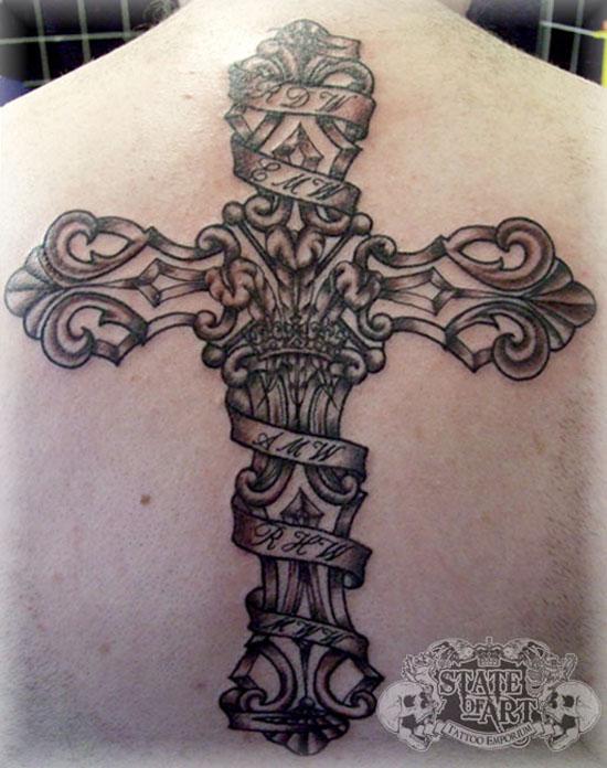 Băng qua trên Trở lại - 50 Creative Chữ thập Tattoo Designs <3 <3