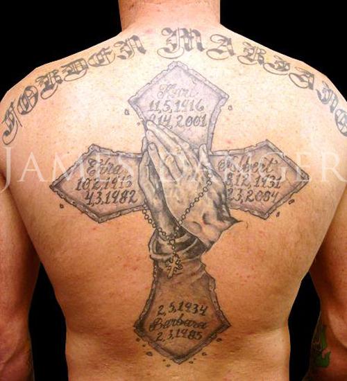 james Danger chéo tay cầu nguyện Tattoo - 50 Creative Chữ thập Tattoo Designs <3 <3