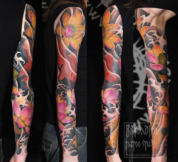 Màu Nhật Bản đầy đủ tay hình xăm - 50 + mát Sleeve Tattoo Designs <3 <3