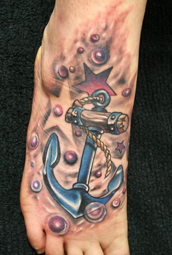 anchor on foot - 35 Awesome Anchor tattoo Designs  <3 <3