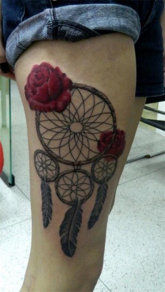 Thigh Tattoo Dreamcatcher