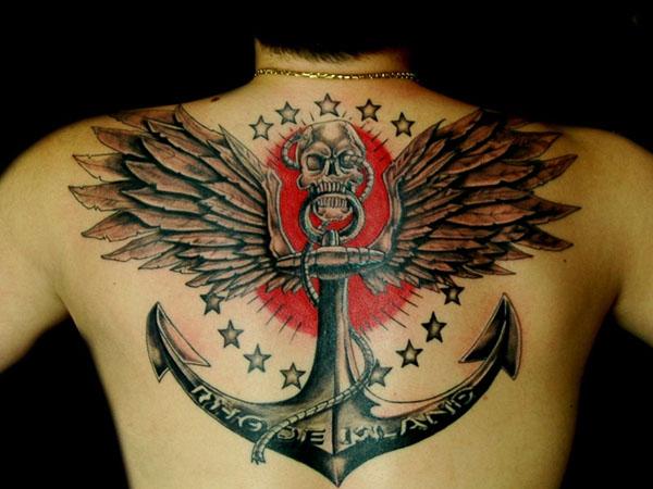 anchor back tattoo - 35 Awesome Anchor tattoo Designs  <3 <3