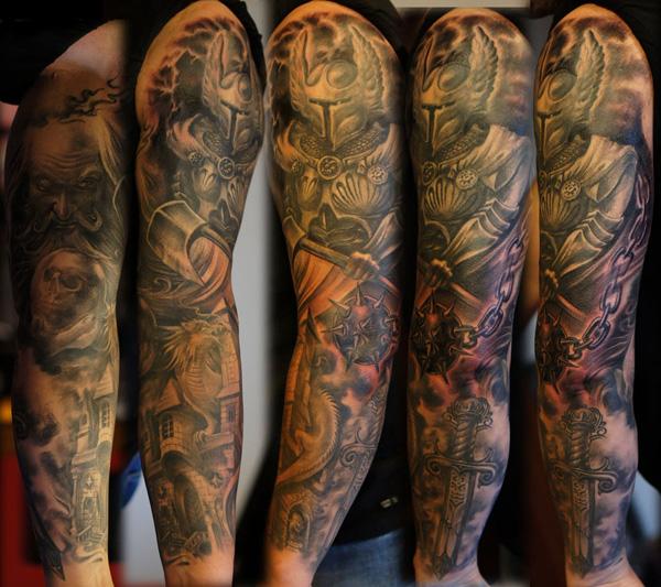 Chiến binh đầy tay hình xăm cho nam giới - 80 + Ví dụ Awesome Full Sleeve Tattoo Ý tưởng <3 <3