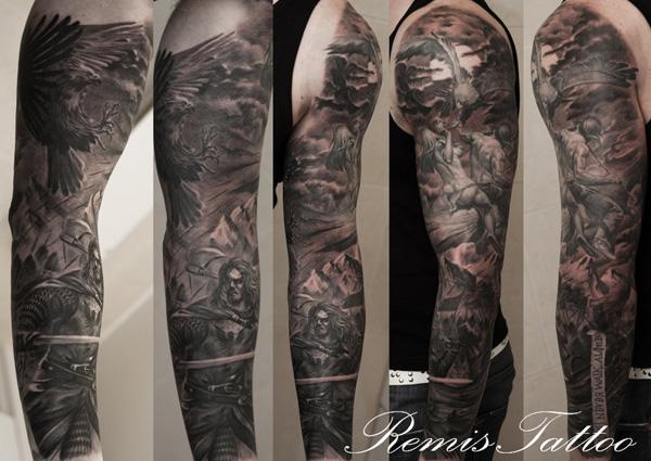 chiến binh tay hình xăm - 80 + Ví dụ Awesome Full Sleeve Tattoo Ý tưởng <3 <3