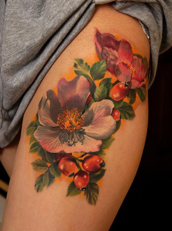 Dogrose Flower - 65 + đẹp Flower Tattoo Designs <3 <3