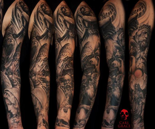 Tượng sleeve - 80 + Ví dụ Awesome Full Sleeve Tattoo Ý tưởng <3 <3