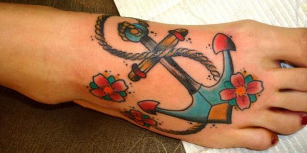 Anchor Foot Tattoo - 35 Awesome Anchor tattoo Designs  <3 <3