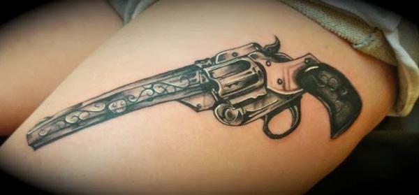 súng xăm - 35 ảnh vui nhộn Gun Tattoo Designs <3 <3