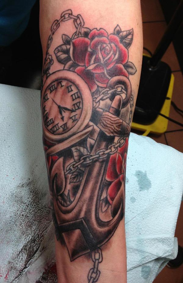 Anchor pocket watch tattoo - 35 Awesome Anchor tattoo Designs  <3 <3