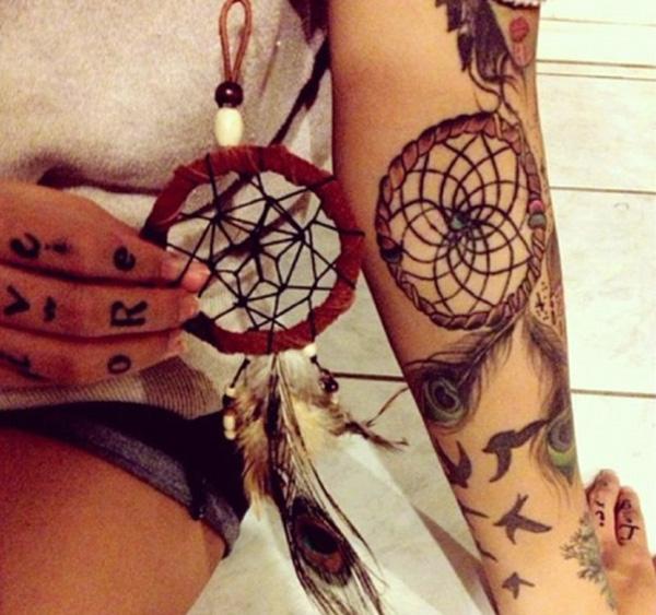 Dreamcatcher nửa tay hình xăm - 50 Dreamcatcher Tattoo Designs Phụ nữ <3 <3